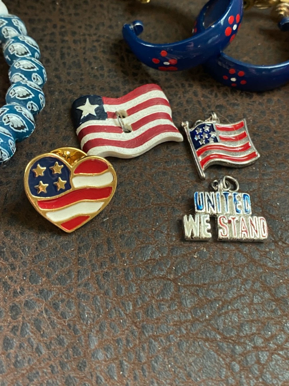 Patriotic Star Pendant Necklace, Charms, Earrings, Bracelets - Red, White & Blue - Picture 6 of 14